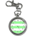 Horizontal Stripes - White and Light Green Key Chain Watch