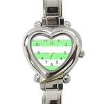 Horizontal Stripes - White and Light Green Heart Italian Charm Watch
