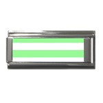 Horizontal Stripes - White and Light Green Superlink Italian Charm (9mm)