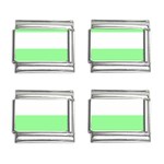 Horizontal Stripes - White and Light Green 9mm Italian Charm (4 pack)