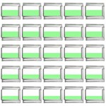 Horizontal Stripes - White and Light Green 9mm Italian Charm (25 pack)