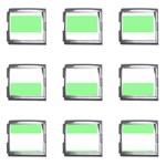 Horizontal Stripes - White and Light Green Mega Link Italian Charm (9 pack)