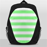 Horizontal Stripes - White and Light Green Backpack Bag