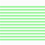 Horizontal Stripes - White and Light Green Collage 11  x 14 