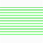 Horizontal Stripes - White and Light Green Collage 12  x 18 