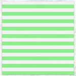 Horizontal Stripes - White and Light Green Canvas 12  x 12 