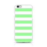 Horizontal Stripes - White and Light Green Apple iPhone 6/6S Silicone Case (Transparent)