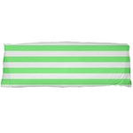 Horizontal Stripes - White and Light Green Body Pillow Case (Dakimakura) (One Side)