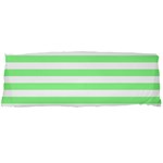 Horizontal Stripes - White and Light Green Body Pillow Case Dakimakura (Two Sides)