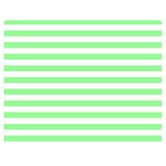 Horizontal Stripes - White and Light Green Double Sided Flano Blanket (Medium)