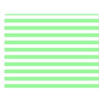 Horizontal Stripes - White and Light Green Double Sided Flano Blanket (Large)