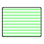 Horizontal Stripes - White and Light Green Fleece Blanket (Small) (One Side)