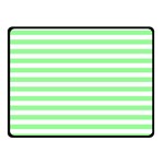 Horizontal Stripes - White and Light Green Double Sided Fleece Blanket (Small) (Two Sides)
