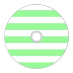 Horizontal Stripes - White and Light Green CD Wall Clock