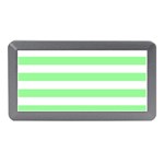 Horizontal Stripes - White and Light Green Memory Card Reader (Mini)