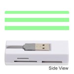 Horizontal Stripes - White and Light Green Memory Card Reader (Stick)
