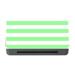 Horizontal Stripes - White and Light Green Memory Card Reader with CF