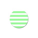 Horizontal Stripes - White and Light Green Golf Ball Marker (4 pack)