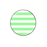 Horizontal Stripes - White and Light Green Hat Clip Ball Marker