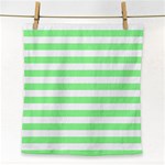 Horizontal Stripes - White and Light Green Face Towel