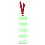 Horizontal Stripes - White and Light Green Small Book Mark