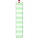 Horizontal Stripes - White and Light Green Large Book Mark