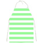 Horizontal Stripes - White and Light Green Full Print Apron