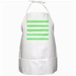 Horizontal Stripes - White and Light Green BBQ Apron