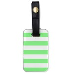 Horizontal Stripes - White and Light Green Luggage Tag (One Side)