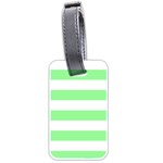 Horizontal Stripes - White and Light Green Luggage Tag (Two Sides)