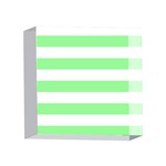 Horizontal Stripes - White and Light Green 4 x 4  Acrylic Photo Block