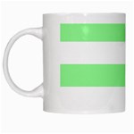 Horizontal Stripes - White and Light Green White Mug