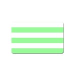 Horizontal Stripes - White and Light Green Magnet (Name Card)