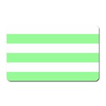 Horizontal Stripes - White and Light Green Magnet (Rectangular)
