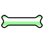Horizontal Stripes - White and Light Green Magnet (Dog Bone)