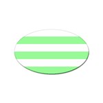 Horizontal Stripes - White and Light Green Sticker (Oval)