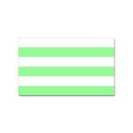 Horizontal Stripes - White and Light Green Sticker (Rectangular)