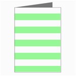 Horizontal Stripes - White and Light Green Greeting Card