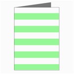 Horizontal Stripes - White and Light Green Greeting Cards (Pkg of 8)