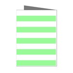 Horizontal Stripes - White and Light Green Mini Greeting Cards (Pkg of 8)