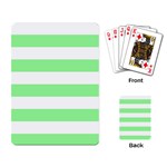 Horizontal Stripes - White and Light Green Playing Cards Single Design