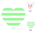 Horizontal Stripes - White and Light Green Playing Cards (Heart)