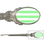 Horizontal Stripes - White and Light Green Letter Opener