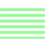 Horizontal Stripes - White and Light Green Birthday Cake 3D Greeting Card (7x5)