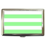 Horizontal Stripes - White and Light Green Cigarette Money Case
