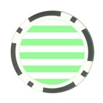 Horizontal Stripes - White and Light Green Poker Chip Card Guard (10 pack)