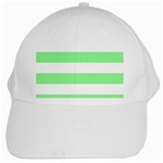 Horizontal Stripes - White and Light Green White Cap