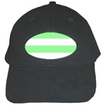 Horizontal Stripes - White and Light Green Black Cap