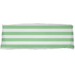 Horizontal Stripes - White and Celadon Green Body Pillow Case (Dakimakura) (One Side)