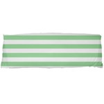 Horizontal Stripes - White and Celadon Green Body Pillow Case Dakimakura (Two Sides)